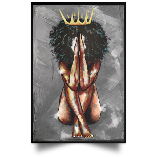 Black Girl Crown Pray Poster