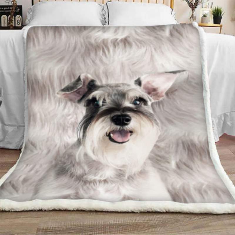 Minuature Schnauzer Dog Sherpa Blanket JR1701 67O50