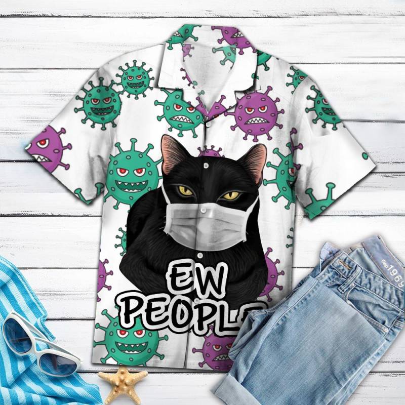 Black Cat Ew People Hawaii Shirt Ha40389