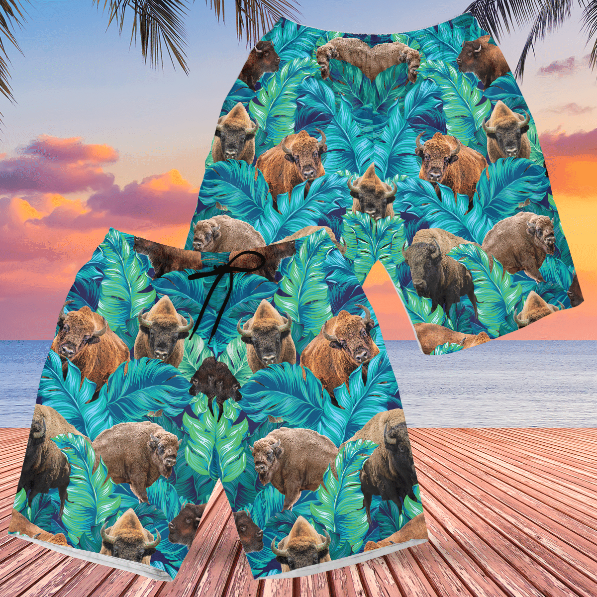 Bison Lovers Hawaiian Shorts – Hawaiian Shirt For Men, Hawaiian Shirt For Women, Aloha Shirt