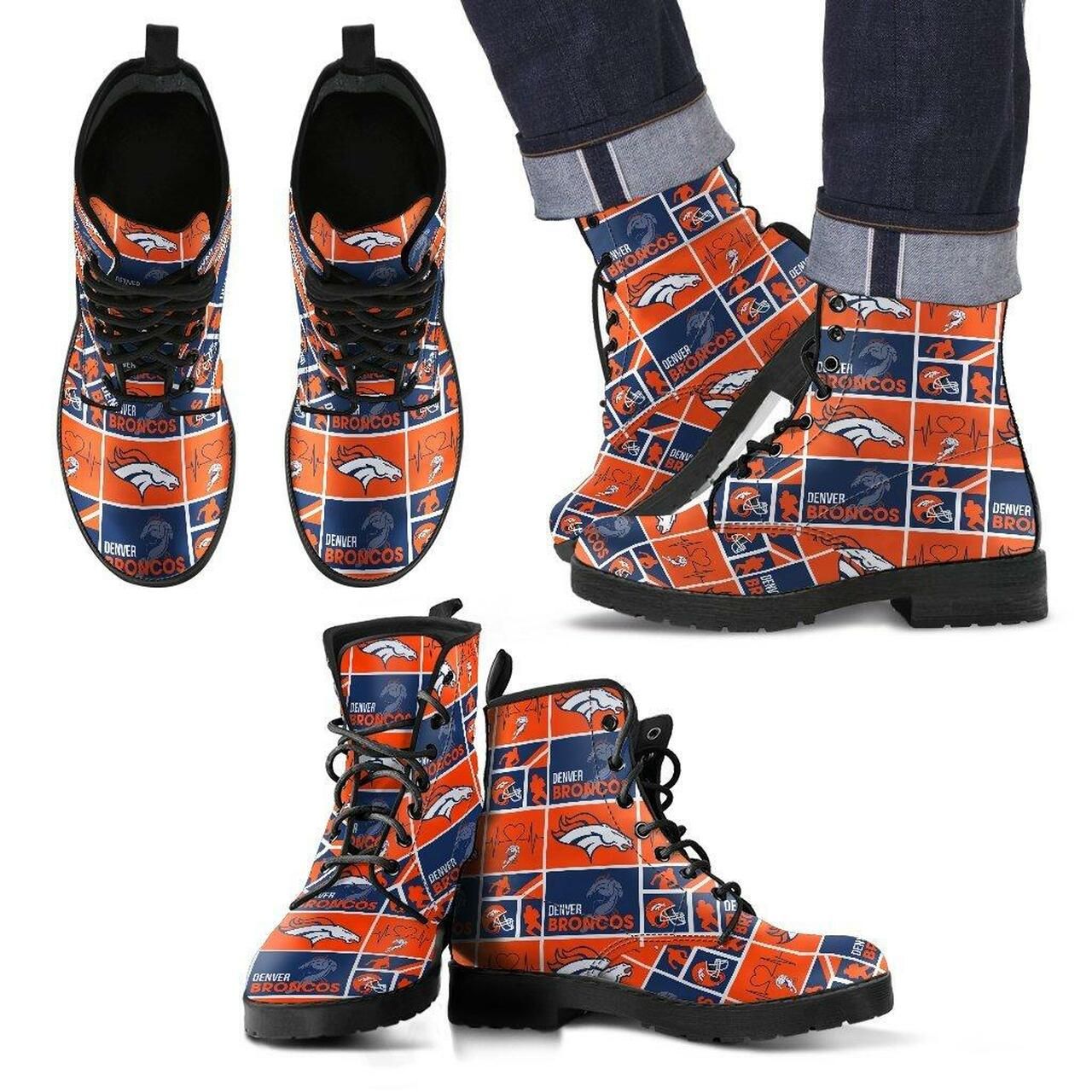 Denver Broncos Leather Boots Fashion Women Boots Shoes Shoes6030