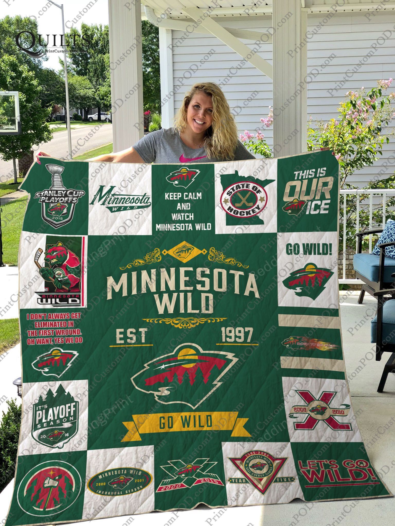 Minnesota Wild Quilt Blanket Ver 17