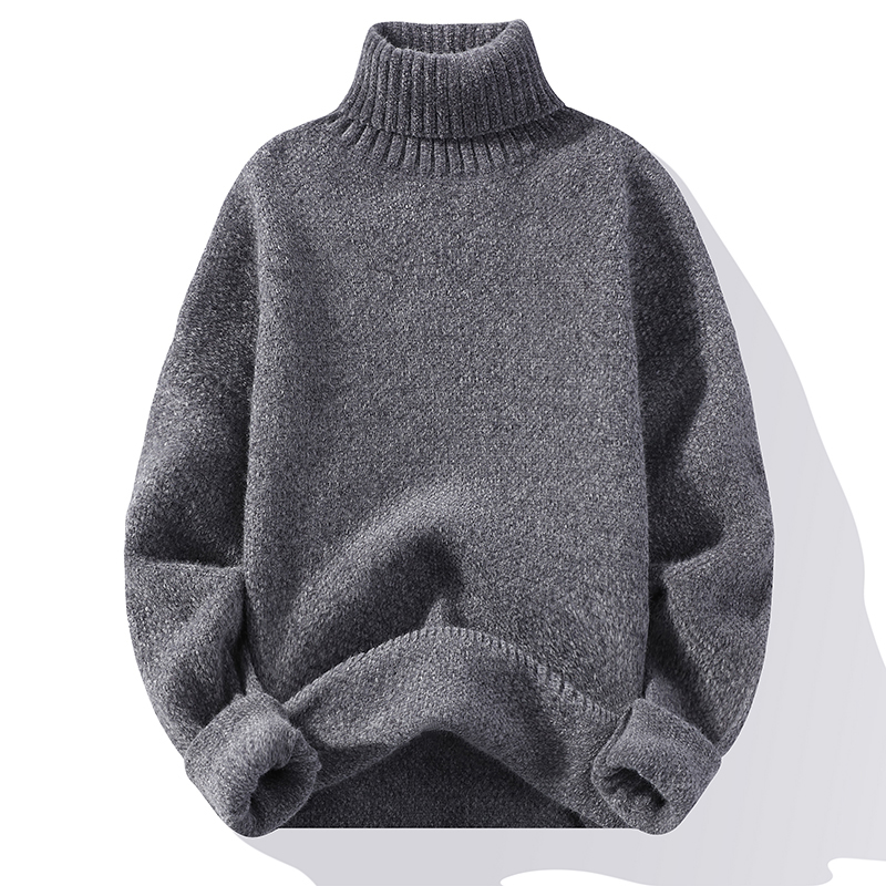 2022 Men Sweater Solid Color Turtleneck Sweater Men Knitted Pullovers Winter Male Knitted Sweater Causal Pullovers Man Clothes alx