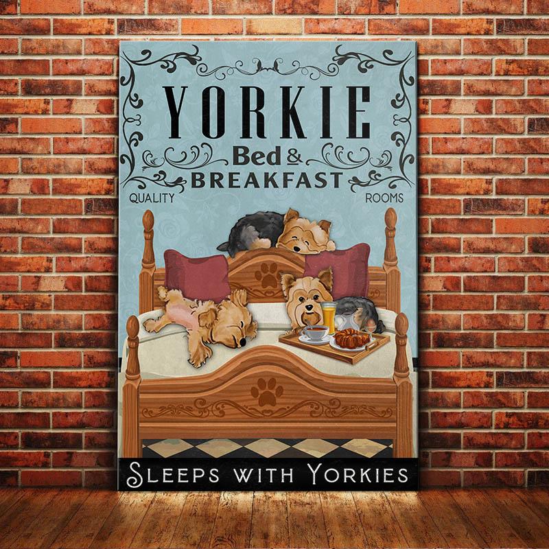 Yorkshire Terrier Dog Bedroom Canvas And Poster Sleep With Yorkies | Art Print | Home Decor | Room Decor | Wall Art