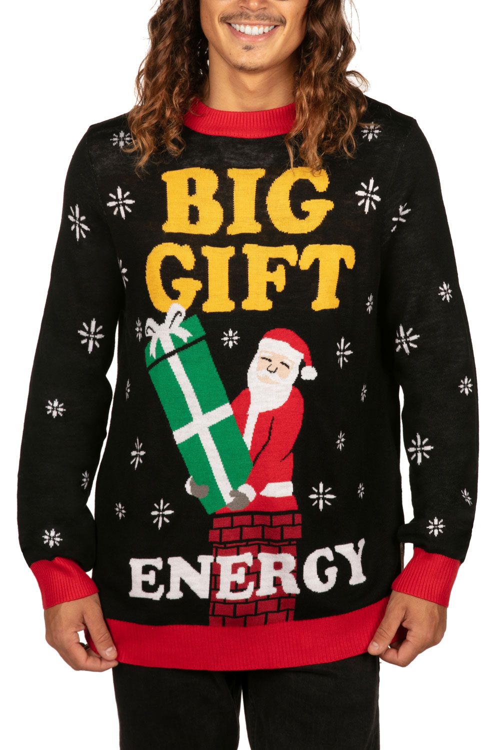 Tipsy Elves Men’S Big Gift Energy Ugly Christmas Sweater