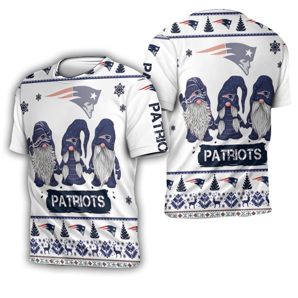 Christmas Gnomes New England Patriots Ugly Sweatshirt Christmas 3D 3D T-Shirt