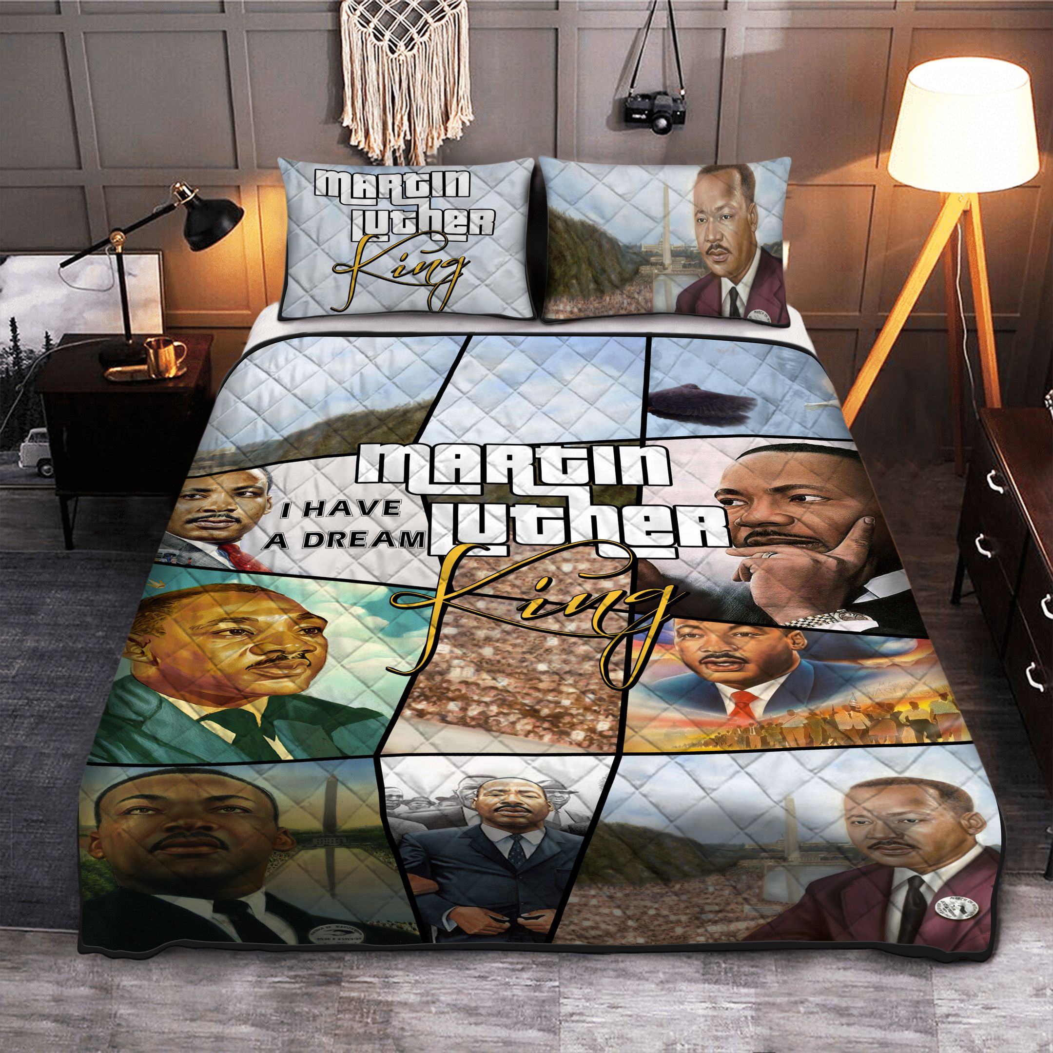 Martin Luther King Quilt Bedding Set, Black Lives Matter Quilt Bedding Sheet