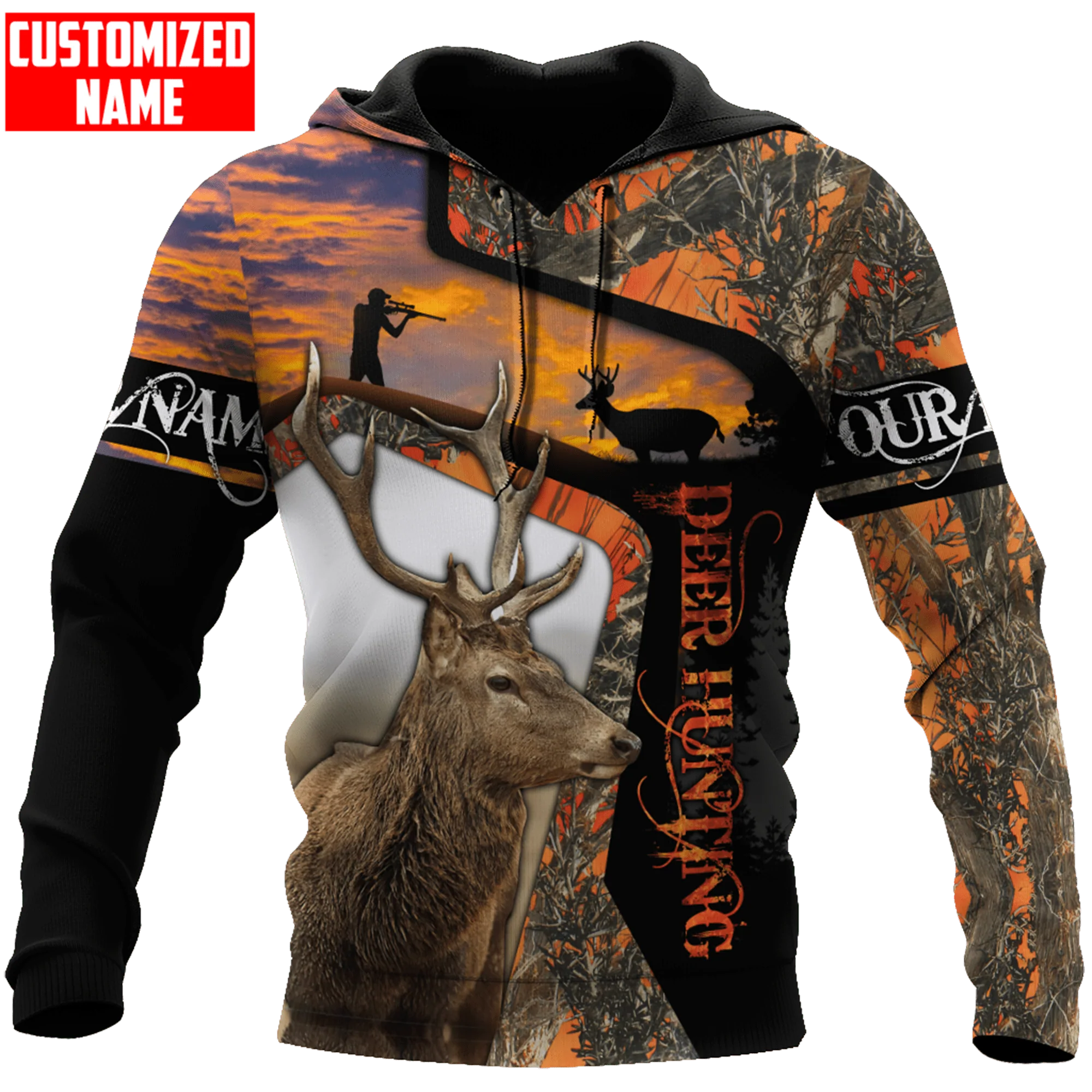 Personalized Hoodie For Hunter, Cool Deer Hunting Hoodie, 3D Full Print Hunting Hoodies