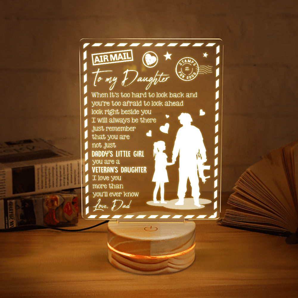 3D Led Lamp Gift For Daughter From Veteran Dad