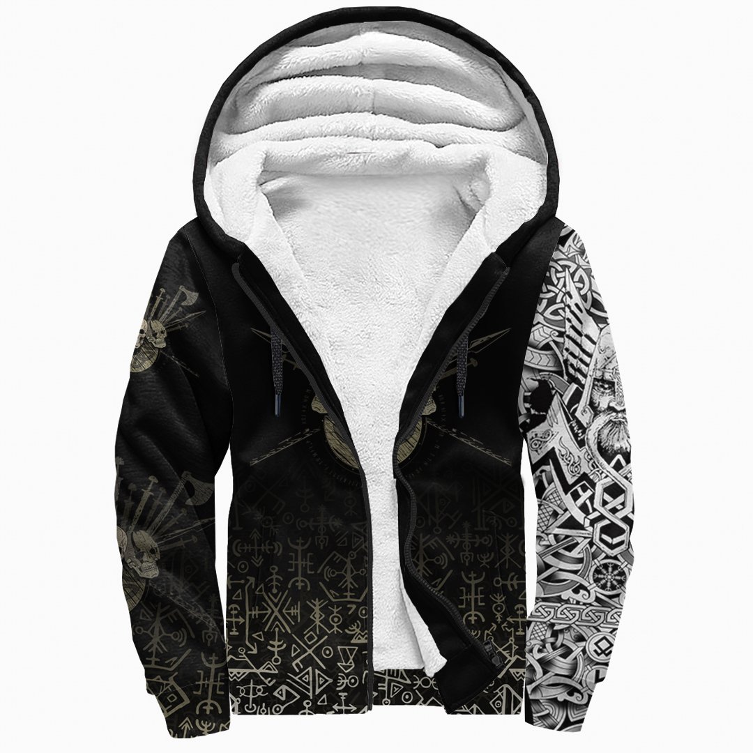 (Custom) Viking Sherpa Hoodie Three Skull Of Viking A27