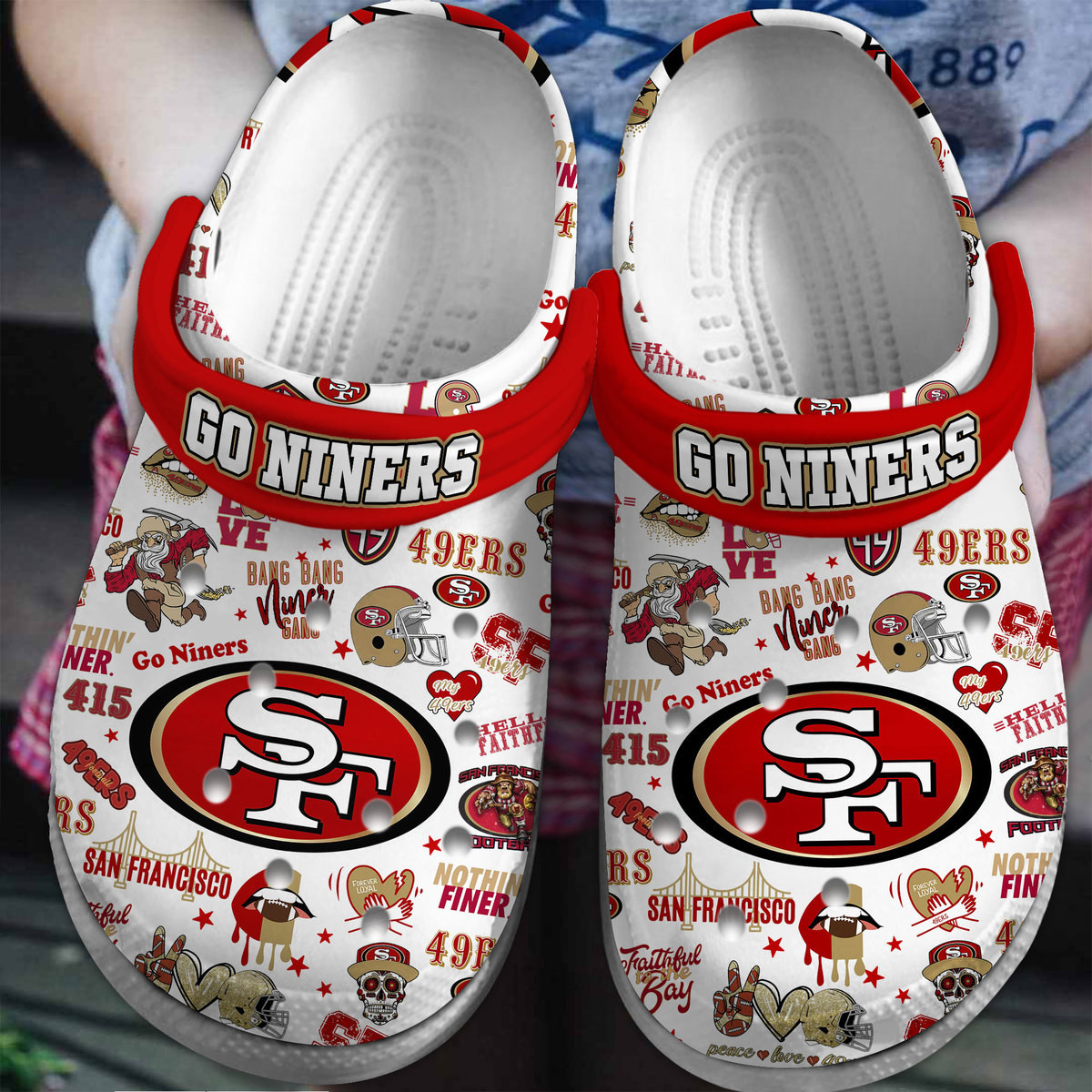 San Francisco 49ers NFL Sport Crocs Crocband Clogs Shoes Comfortable For Men Women and Kids 4