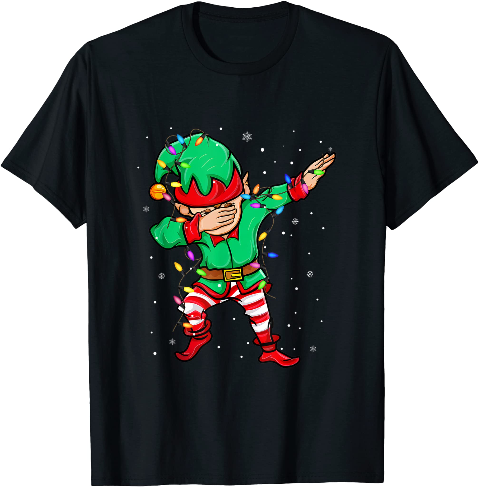 Dabbing Elf Shirt Costume Christmas Squad Men Boy Kids Xmas T-Shirt