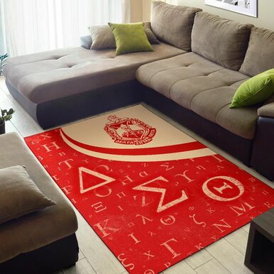 Delta Sigma Theta Area Rug – Sorority Greek Alphabet Symbols Area Rug