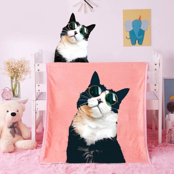 Custom Cat Blankets Personalized Pet Photo Blankets Painted Art