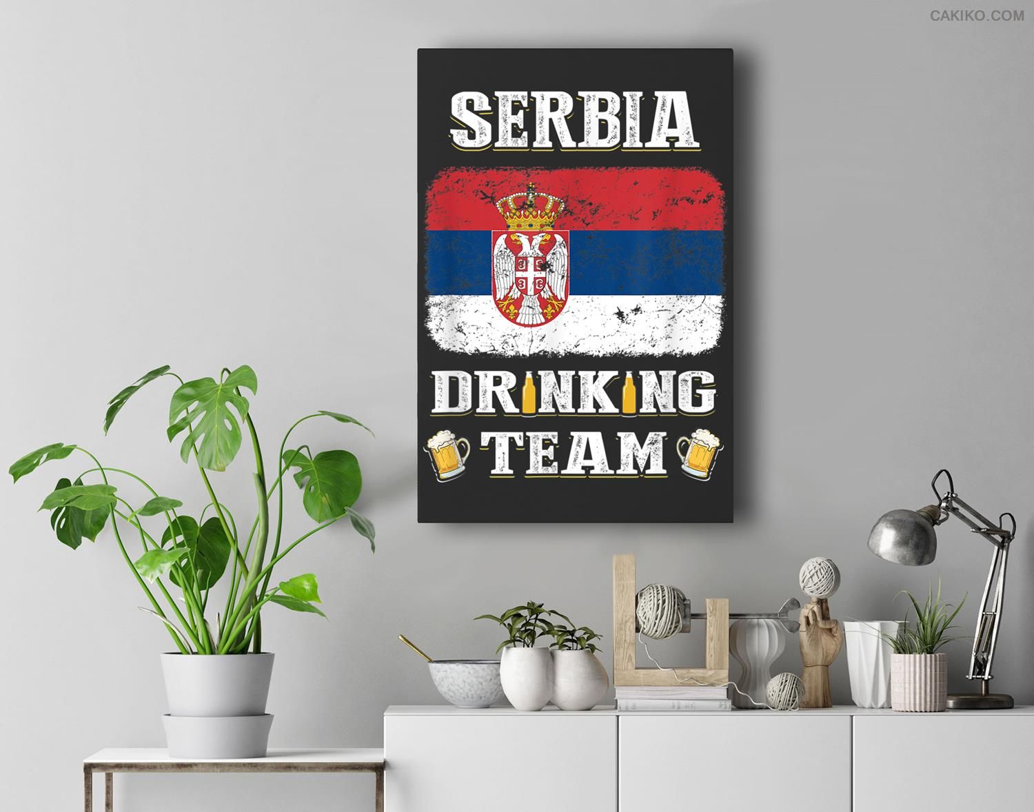 Serbia Drinking Team Funny Beer Premium Wall Art Canvas Decor