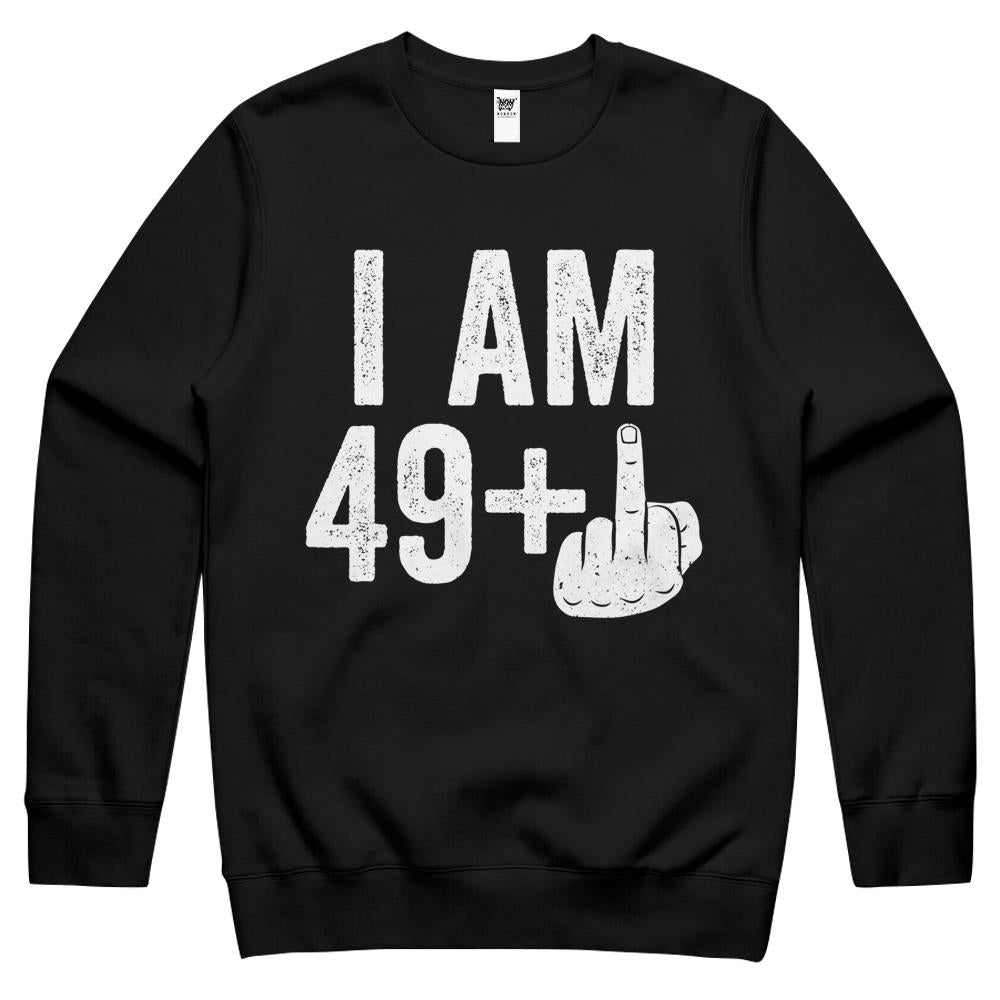 I Am 49 Plus Middle Finger 50Th Birthday Gift Crewneck Sweatshirt