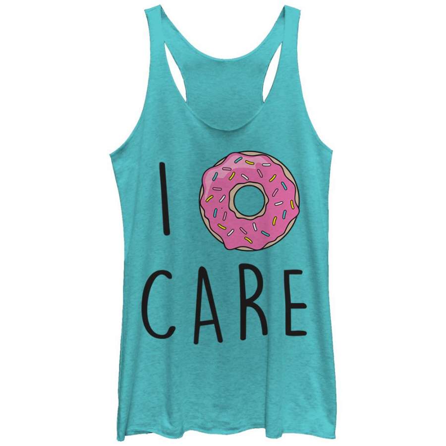 CHIN UP Women’s I Donut Care  Racerback Tank Tahiti Blue