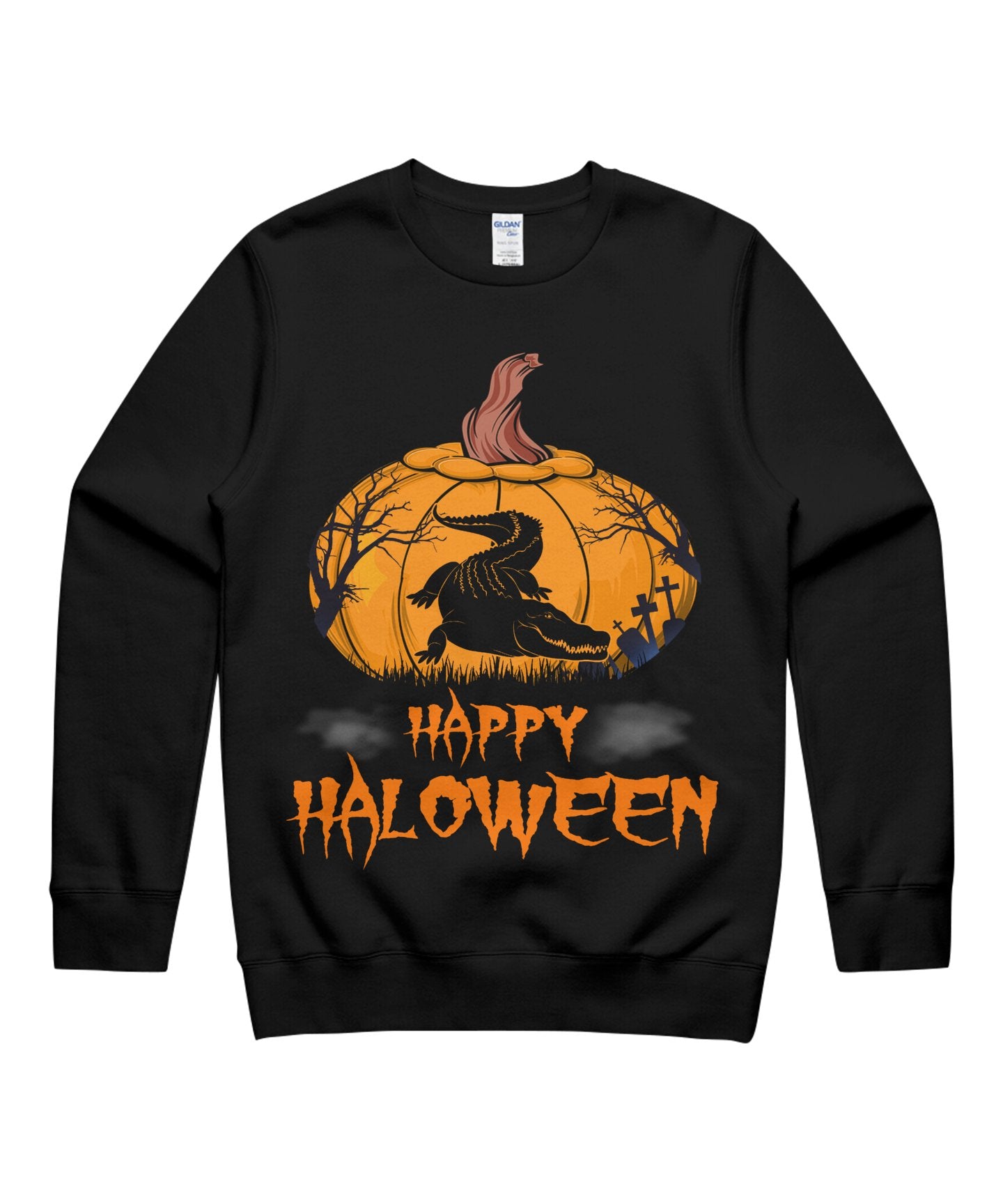 Crocodile Pumpkin Happy Halloween Costumes Scary Matching Animal Unisex Crewneck Sweatshirt