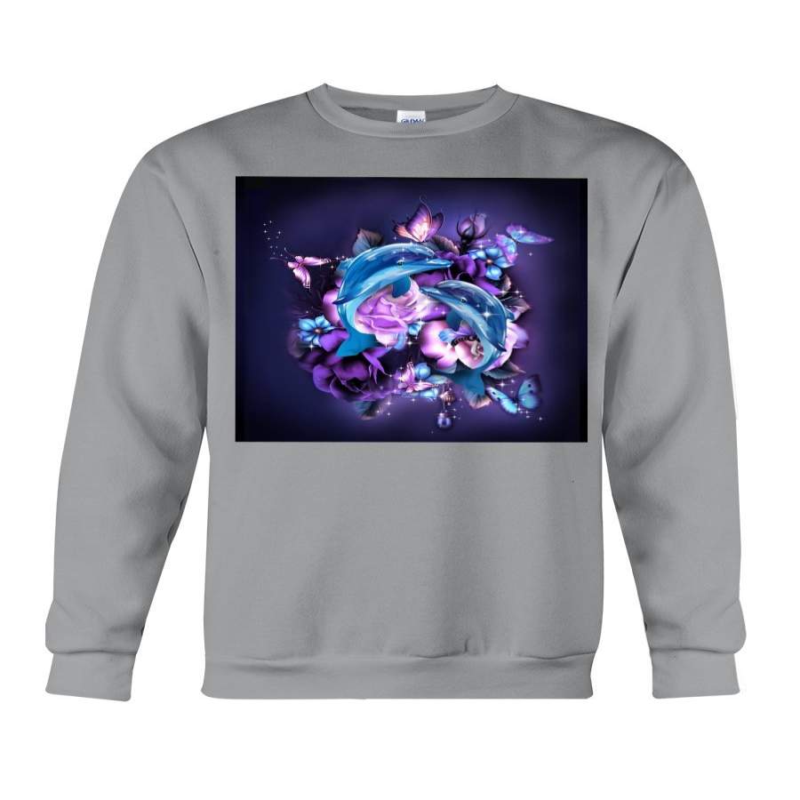 Lovely Phone Case With Purple Butterfly  Gift For Dolphin Lovers Sweatshirt