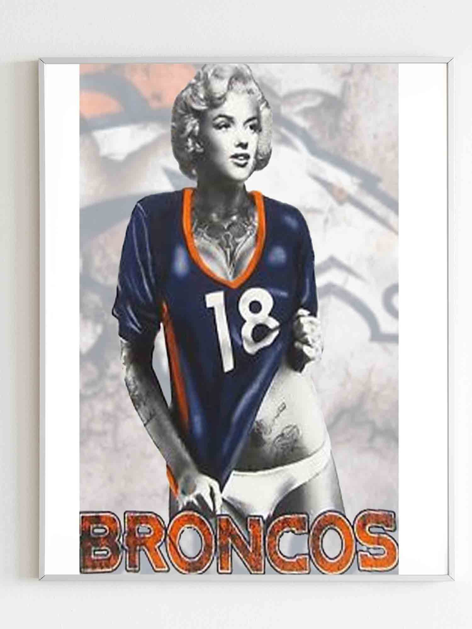 Denver Broncos Marilyn Monroe Poster