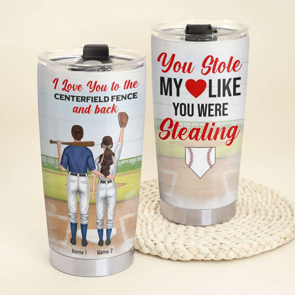 Personalized Gift Ideas For Baseball Couple I Love You To The Centerfield Fence And Back Custom 20Oz Stainless Steel Tumbler