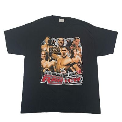 Vintage Ecw / Raw “2008” T-shirt Retro Wwe Wrestling Wwf Athletic Sports Tee 6179