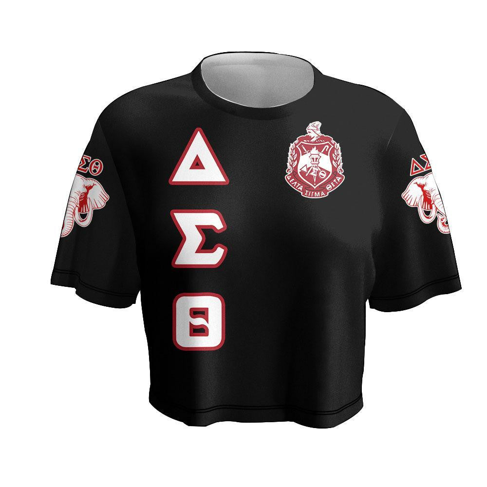 Sorority Tshirt – Delta Sigma Theta Letters Croptop Tshirt J90