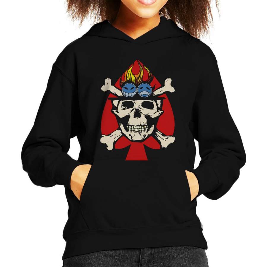 Fire Fist Aces Jolly Roger One Piece Kid’s Hooded Sweatshirt