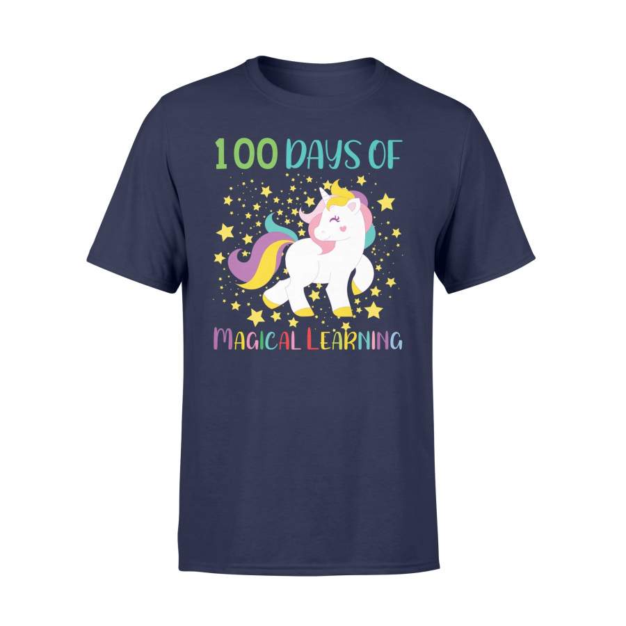 Adorable Magical Learning 100 Days Of School Unicorn T Shirt