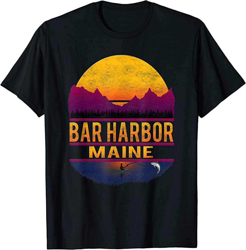 Bar Harbor Maine Tshirt Distressed Vintage Gift