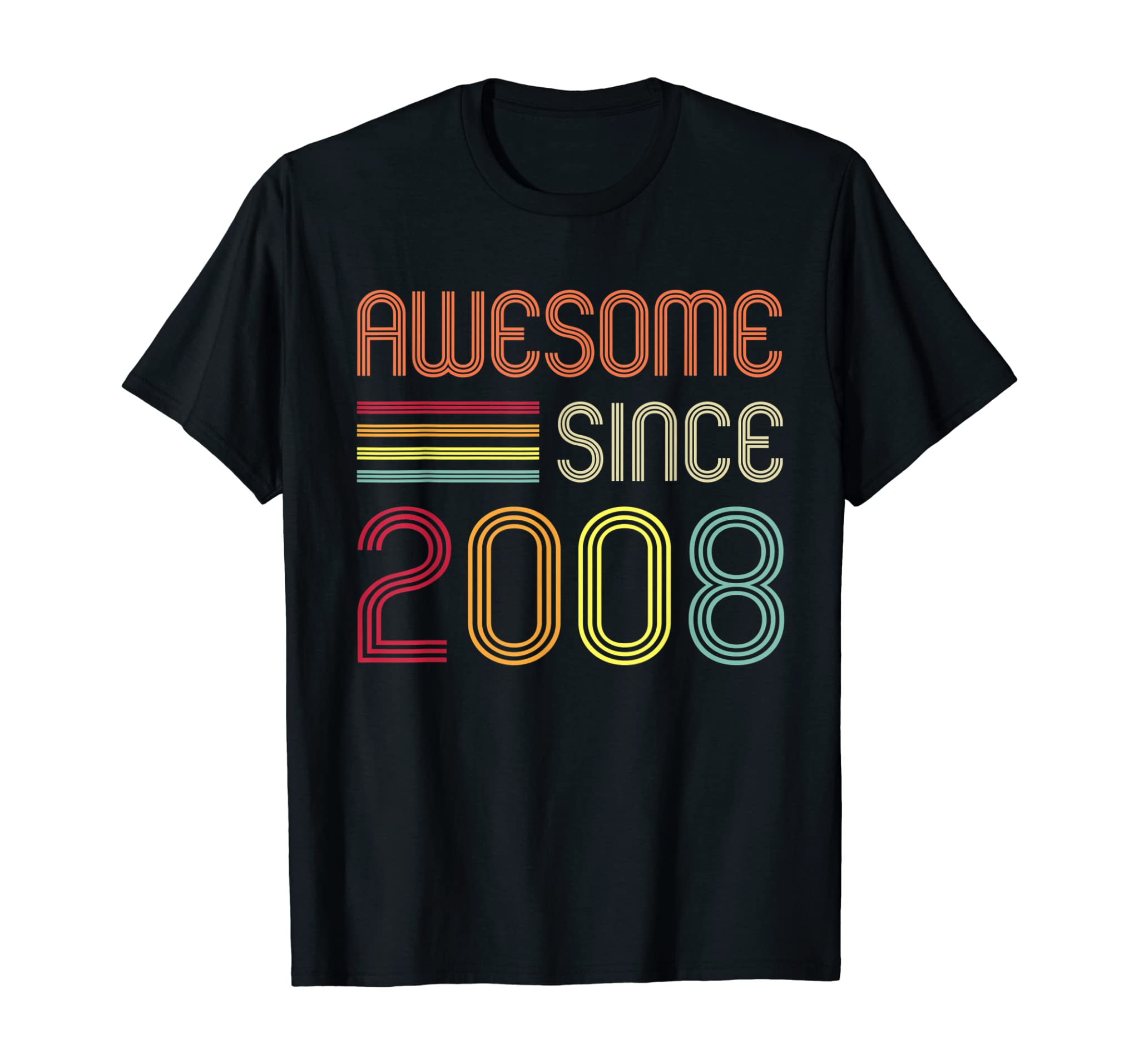 Awesome Since 2008 12Th Birthday Retro T-Shirt