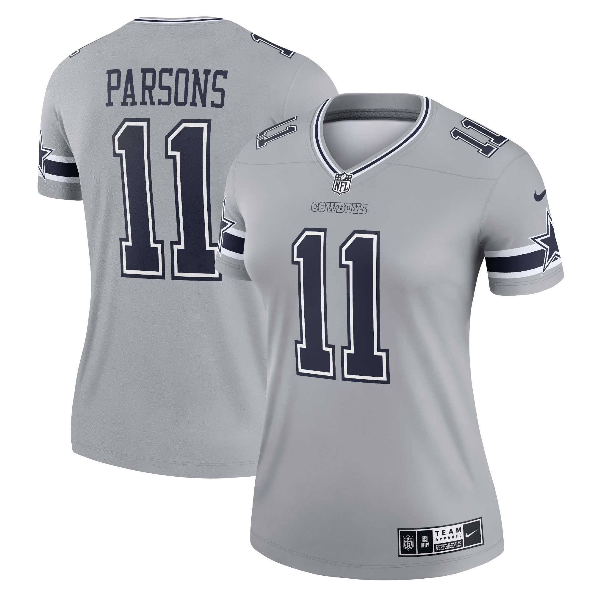 Women’s Dallas Cowboys Micah Parsons Silver Inverted Legend Jersey