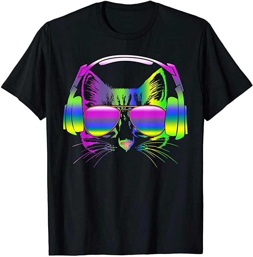 Cool Cat Headphone Design – Kitten Gift For Men Women T-Shirt