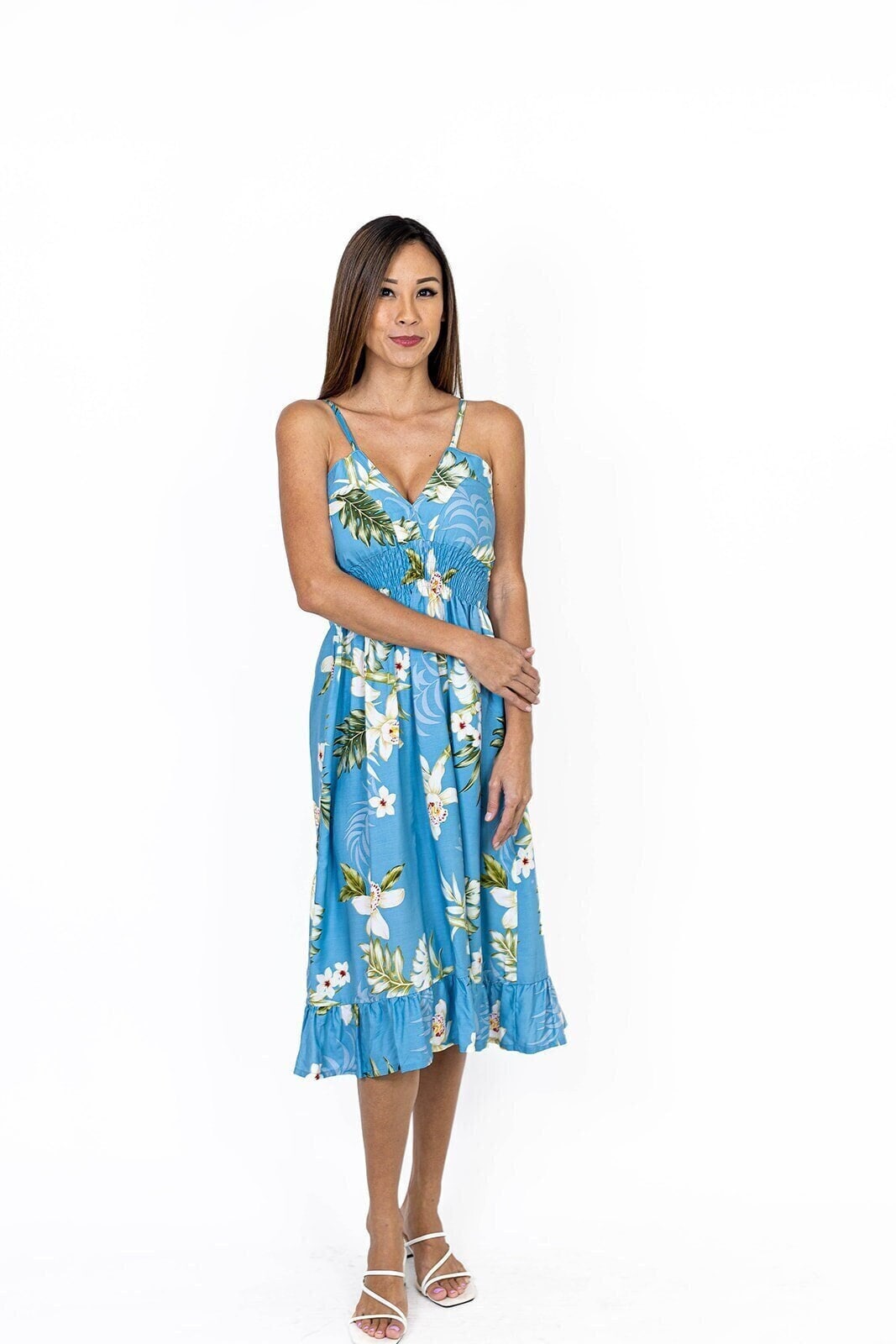 Made in Hawaii Super Soft Bamboo Orchid Tube/V Neck Dress with adjustable strip Beach Vacation Wedding Resort Wear Bulk Order Handmade Gifts