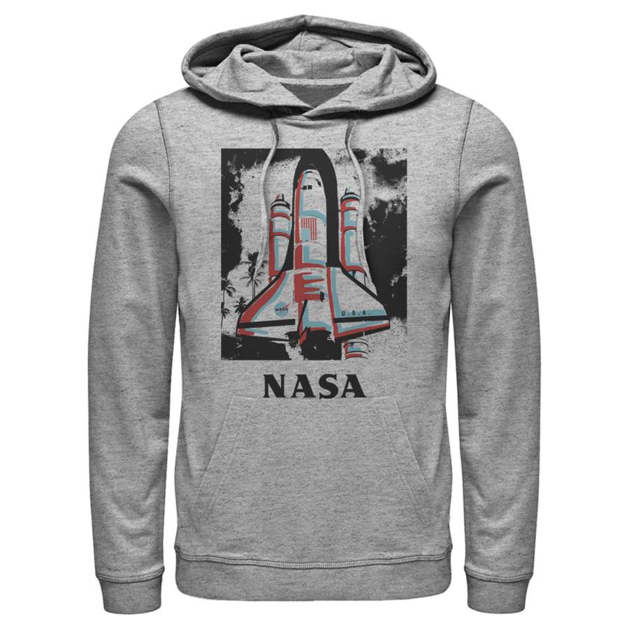 NASA Men’s Color Pop Launch Edgy Palm Tree  Lightweight Hoodie