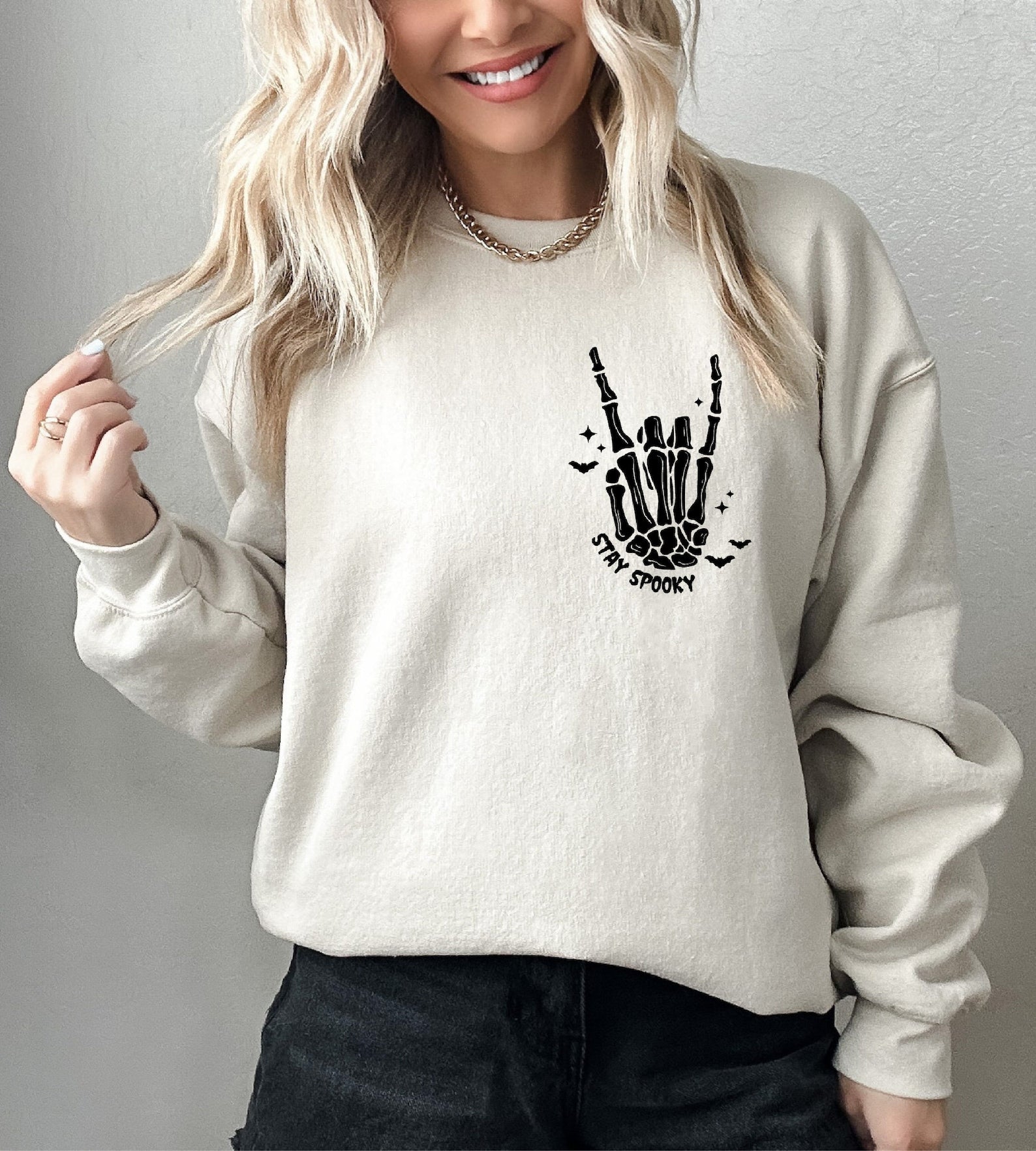 Skull Halloween 2D Crewneck Sweatshirt All Over Print Sweatshirt For Women Sweatshirt For Men Sws1355