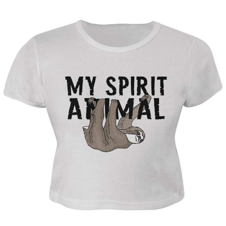 Sloth My Spirit Animal Juniors Crop Top T-Shirt