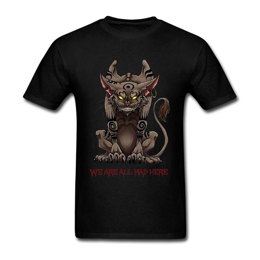 Fashion Mens Cheshire Cat Short Sleeve T-Shirt