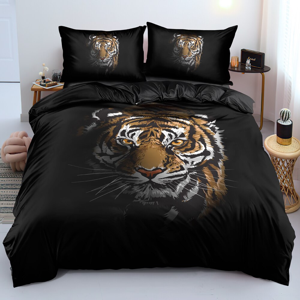 3D Colorful Tiger Bedding Set Ab Double-Sided Duvet Cover Set Twin Queen King Size Bedding Set