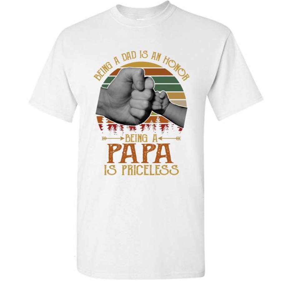 Being A Dad Is An Honor Being A Papa Is Priceless, Classic Vintage, Father’s Day Gift – Gildan Short Sleeve Shirt