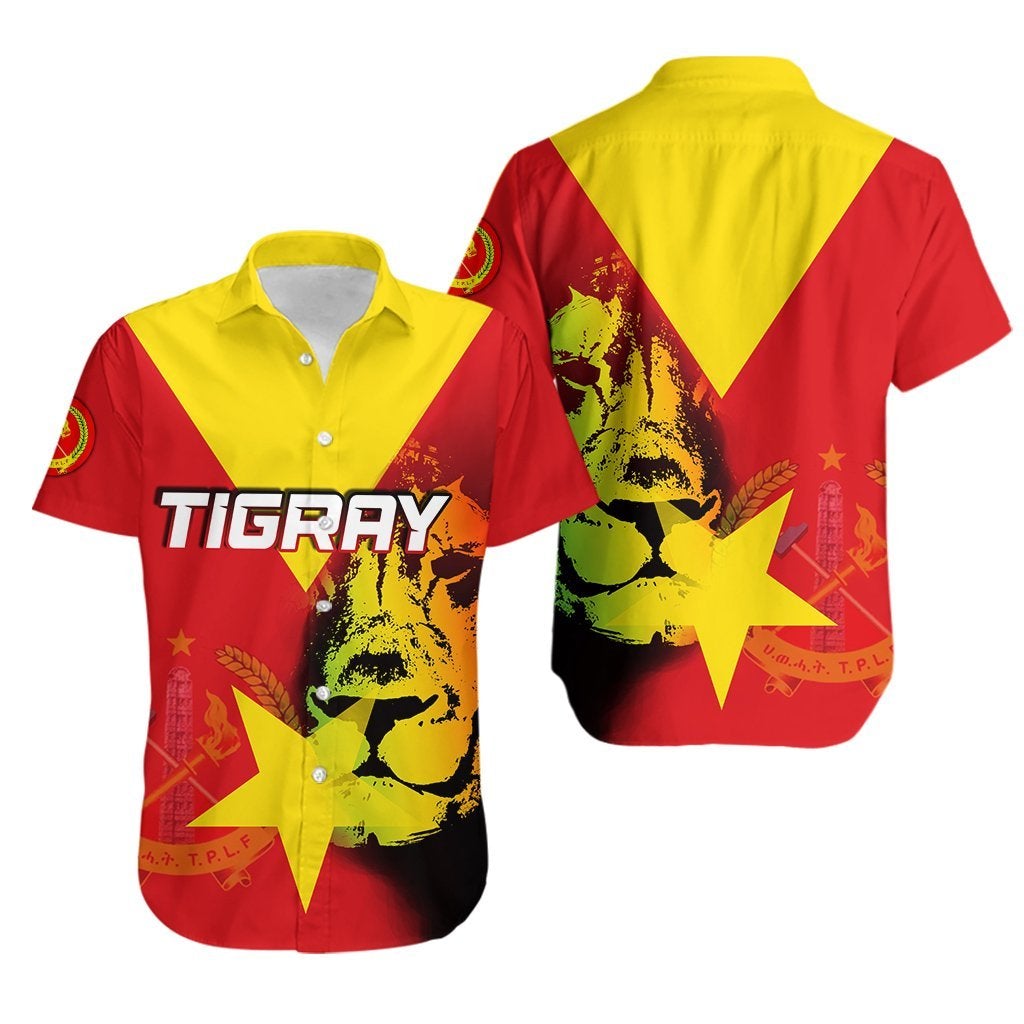 African Tigray Hawaiian Shirt Tigray Flag And Lion Lt6