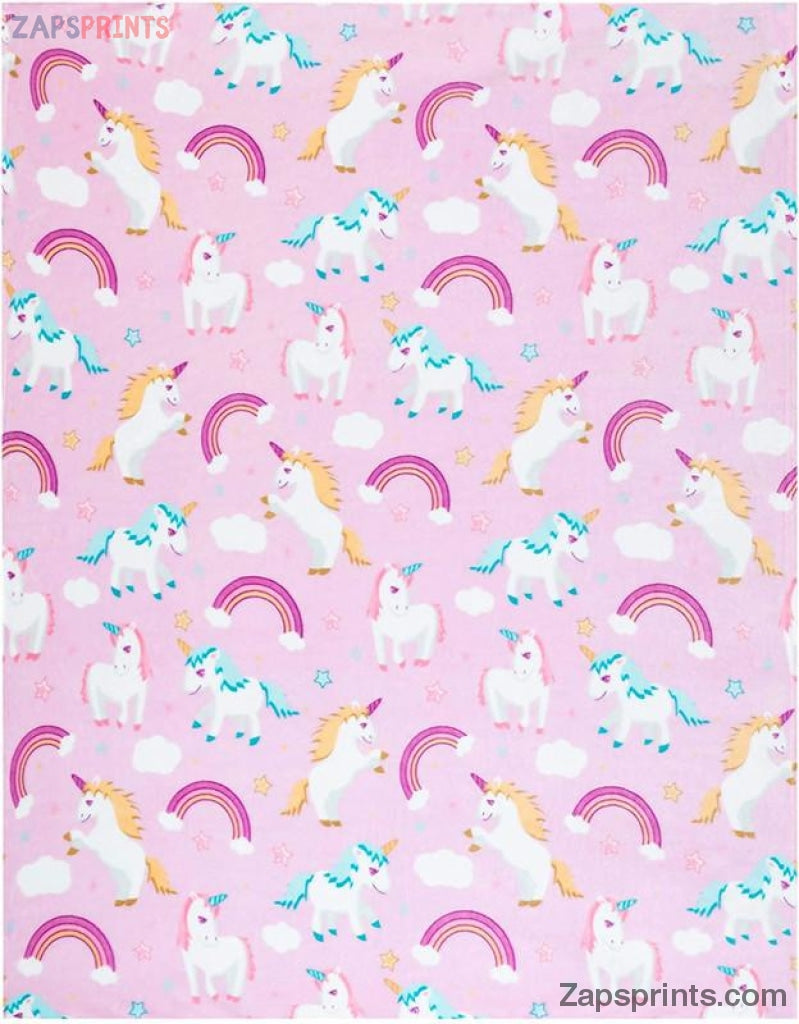 Unicorn Pattern Pink Blanket