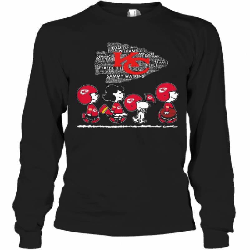 The Peanuts Kansas City Chiefs Team Football Long Sleeve T-Shirt