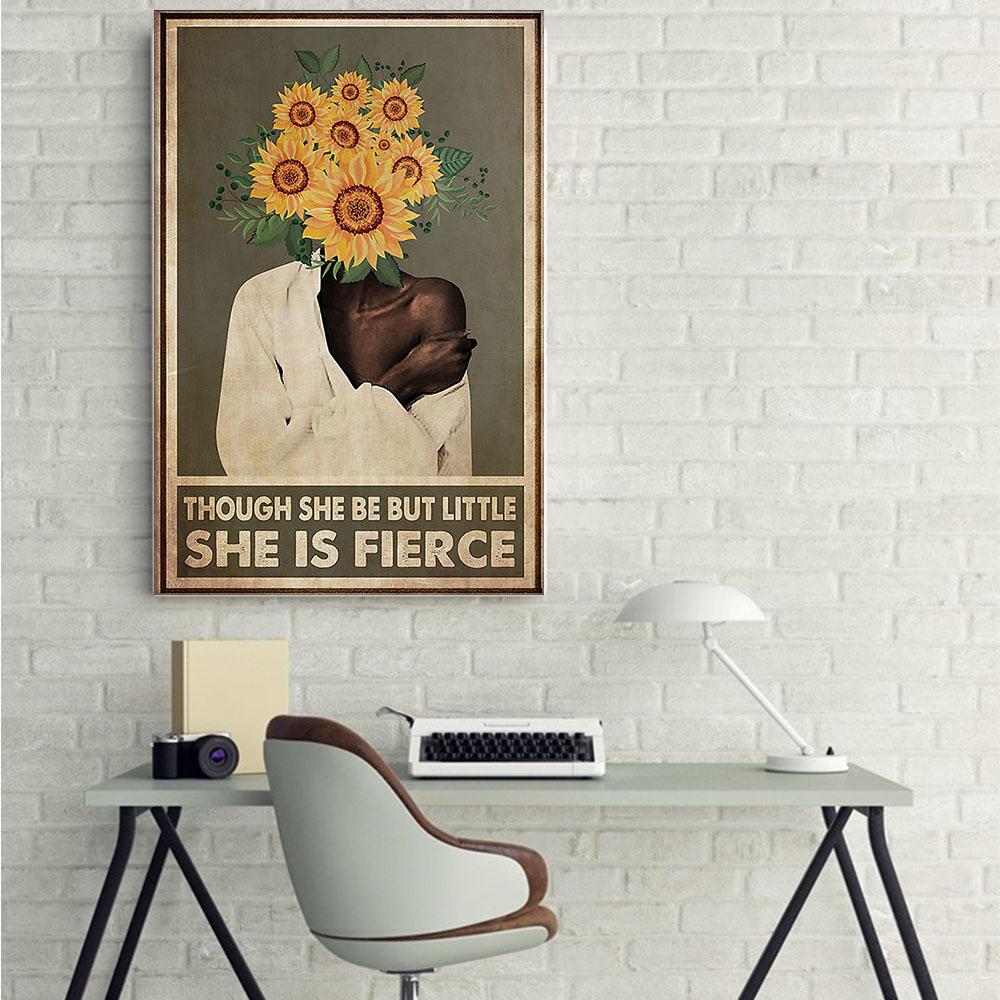 Nice African Custom Canvas Art Unique Brown Skin Poster Black Woman Wall Black King Bedroom Glamorous Bedroom Wall Art
