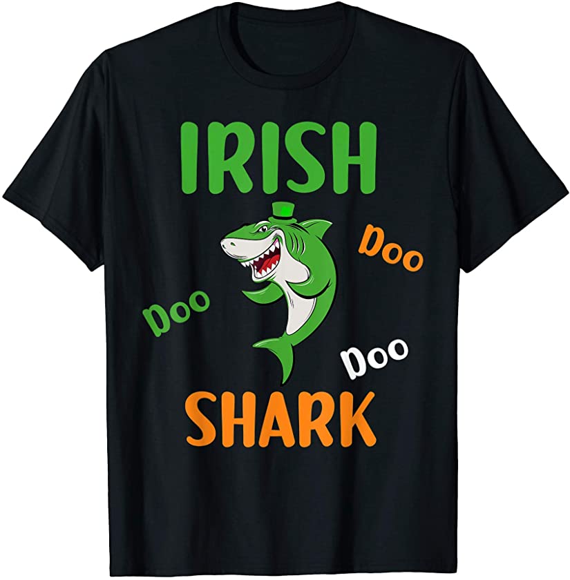 St Patricks Day apparel Kids Toddler Women Men Irish Shark T-Shirt