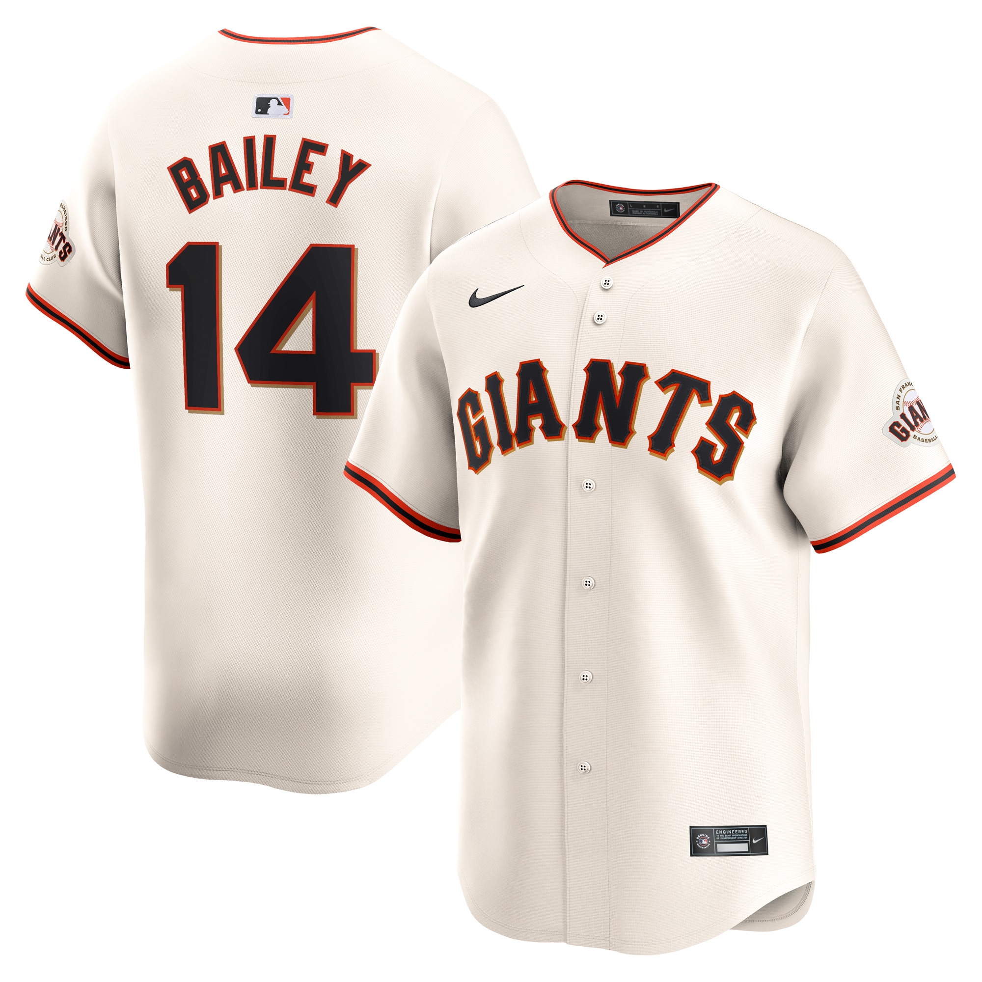 Patrick Bailey San Francisco Giants Home Limited Player Jersey – Cream