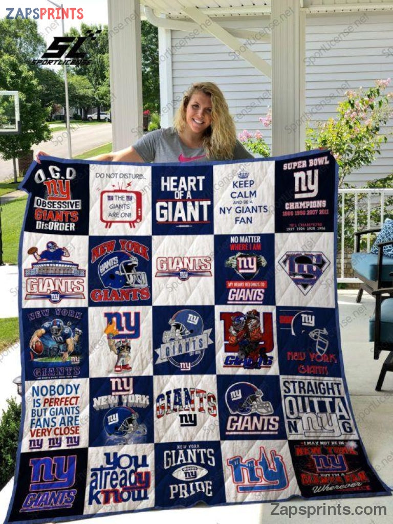 New York Giants Heart Of Giants 3D Printing Quilt Gift For Fan Football Lovers