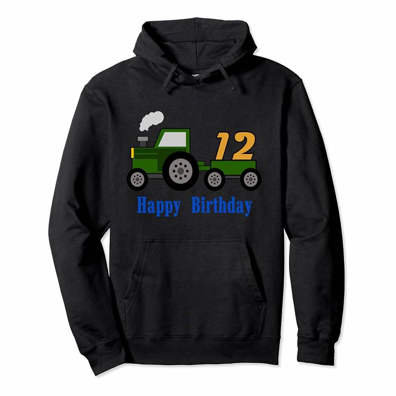 Farm Tractor 12th B-day 12 year old Boy Truck Pullover Hoodie, T-Shirt, Sweatshirt