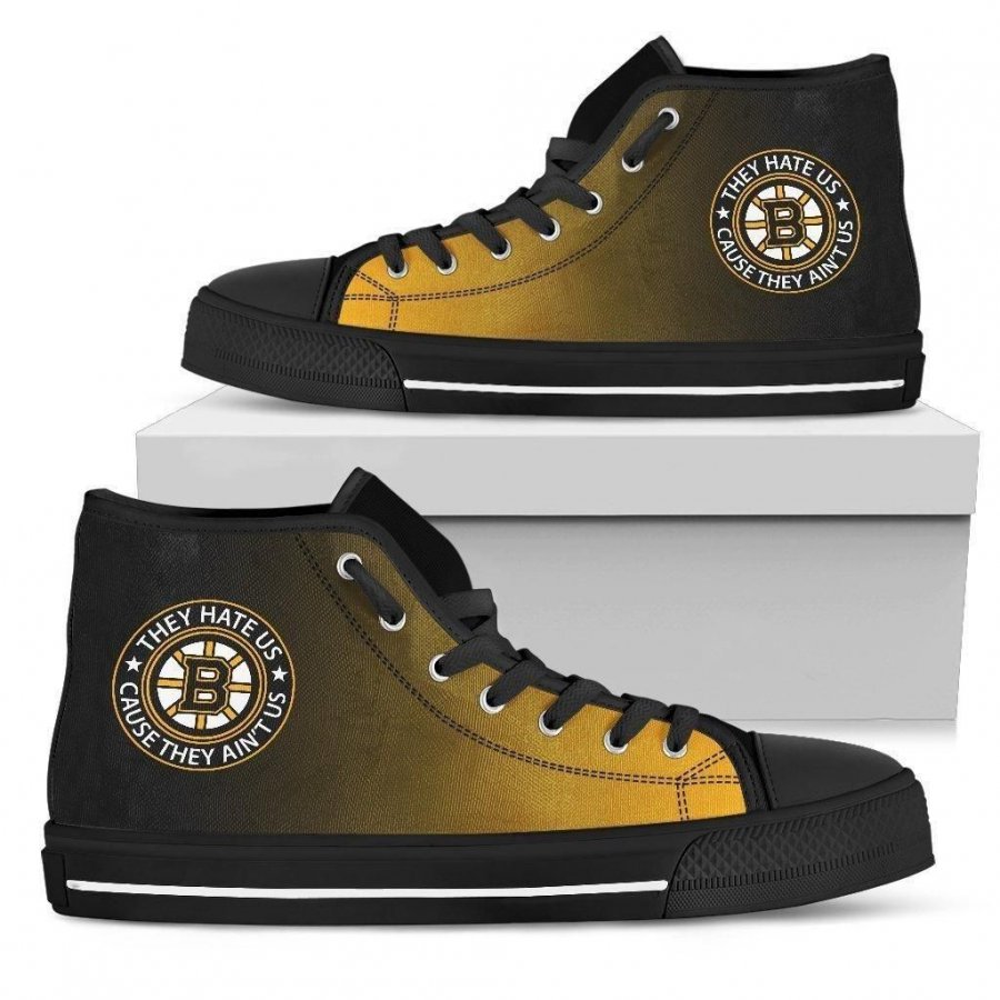 Cool They Hate Us Cause They Ain't Us Boston Bruins High Top Shoes