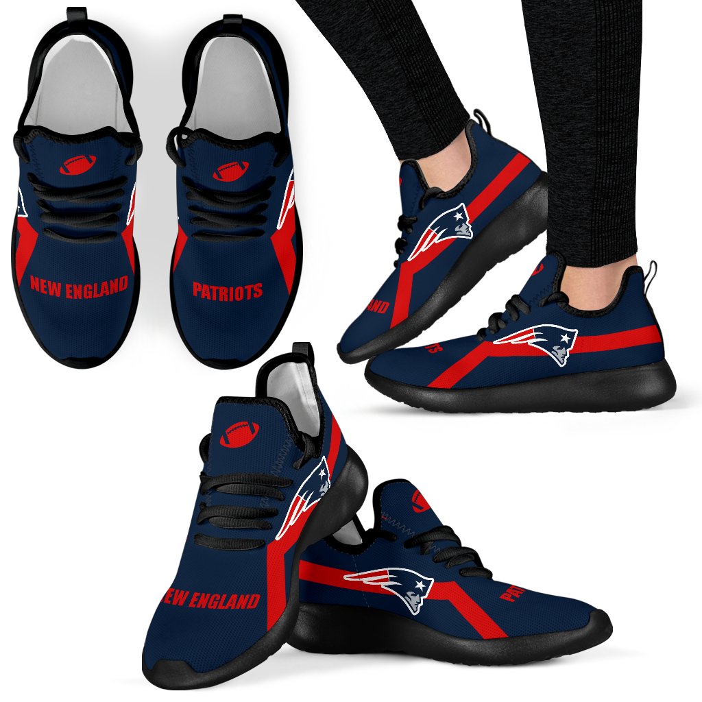 New Style Line Logo New England Patriots Mesh Knit Sneakers